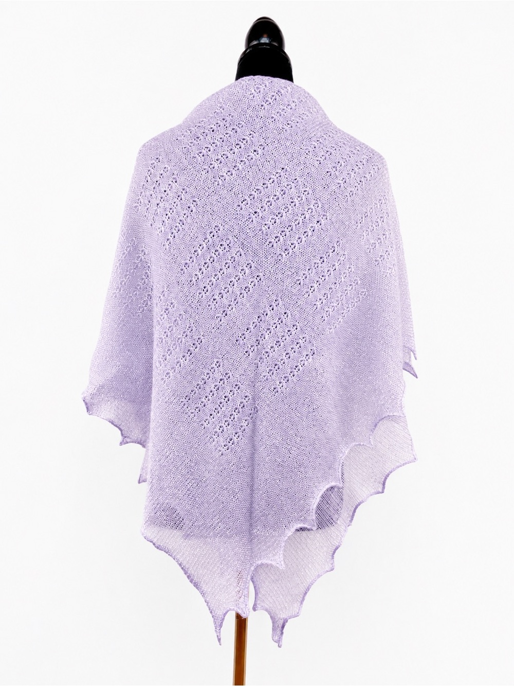 True Vintage 1960s Kmart Lavender Metallic Large Square Shawl Scarf 44”X 44”